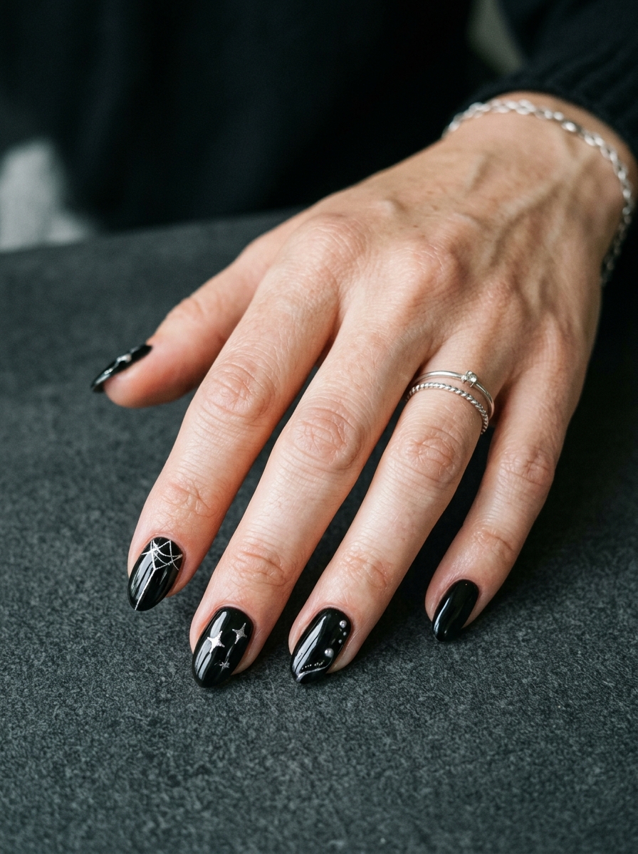 Black and Silver Nails als Cool Nails Inspiration 2026